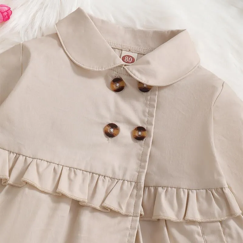 3-24M Infant Kids Girls Clothes Kids Girls Long Sleeve Lapel Coat Tops Baby Girl Fall Winter Coat Tops Apricot Catpapa 22107515