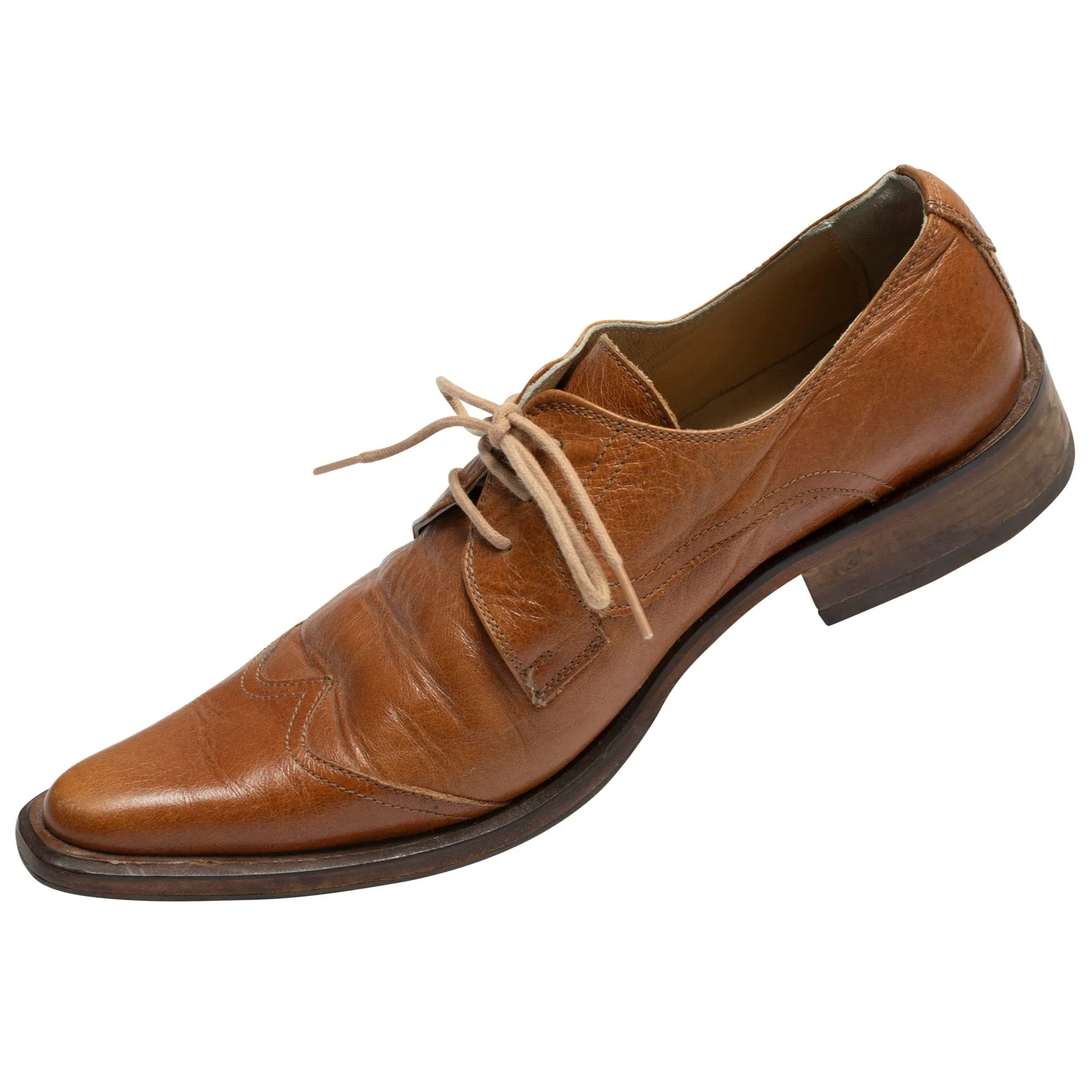 70s, Chisel Toe, Elongated Last, Pointed Overlay, Derby