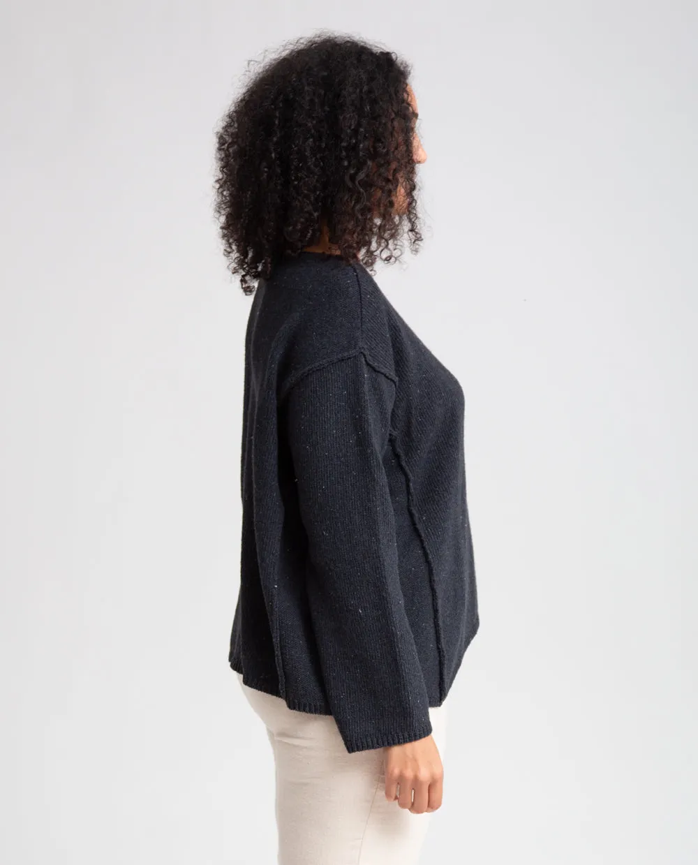 Alessandra Recycled Cotton Jumper In Washed Black