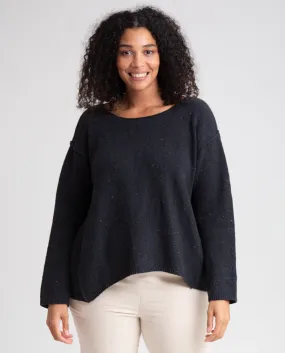 Alessandra Recycled Cotton Jumper In Washed Black