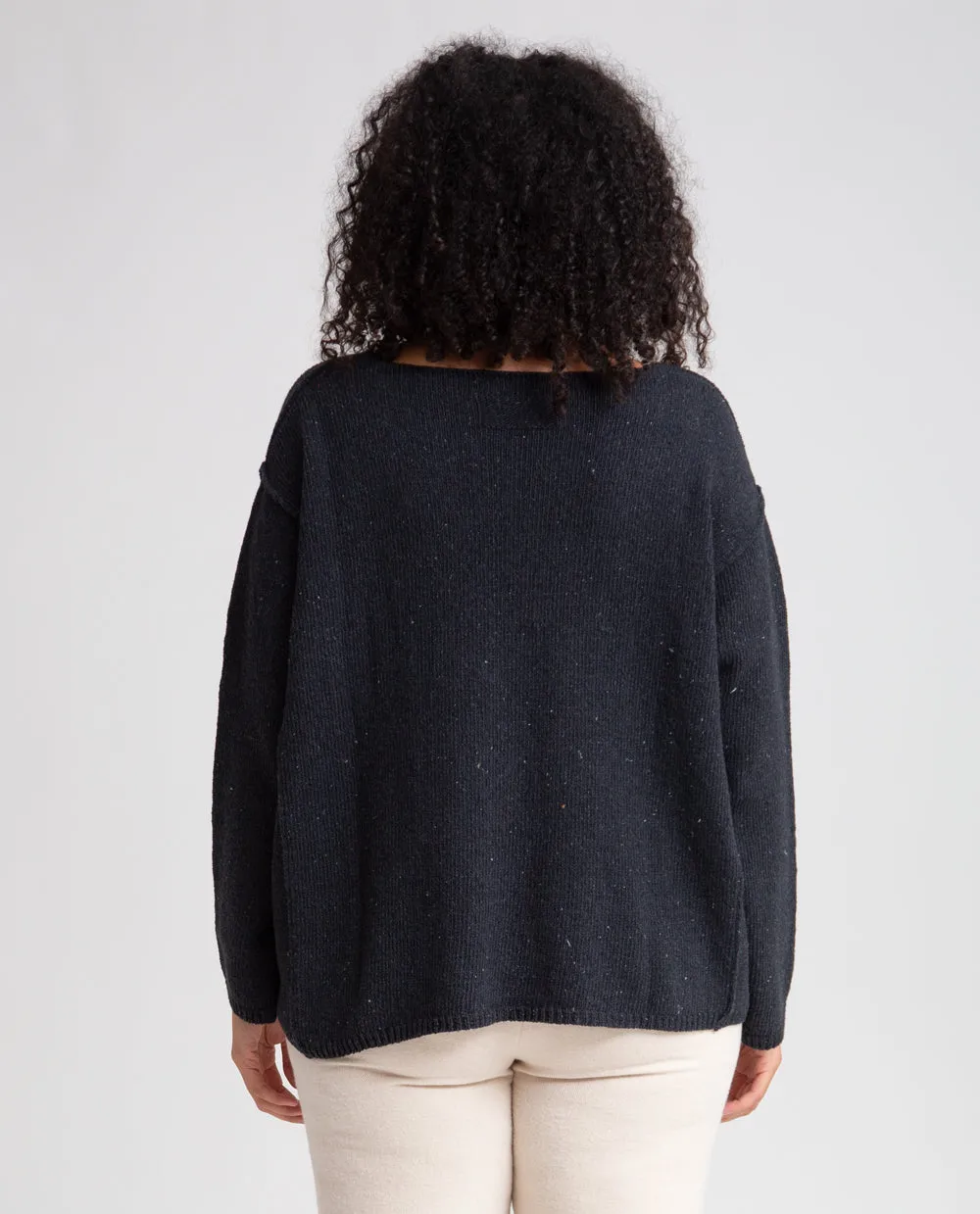 Alessandra Recycled Cotton Jumper In Washed Black