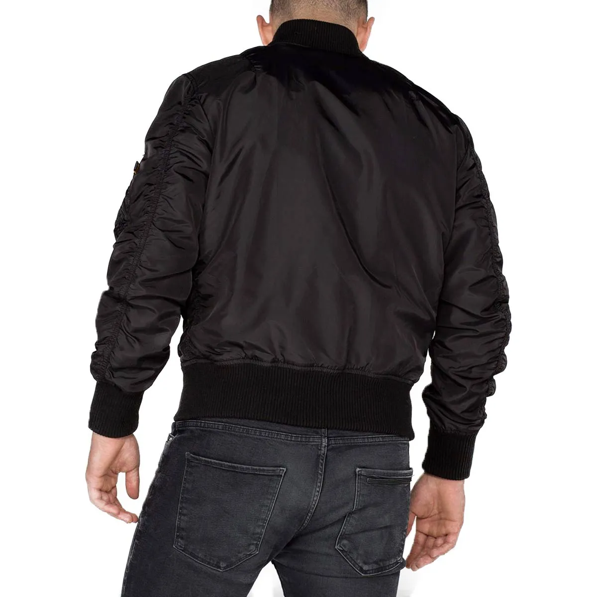 Mens Lightweight MA-1 TT Flight Jacket in Classic Black by Alpha Industries