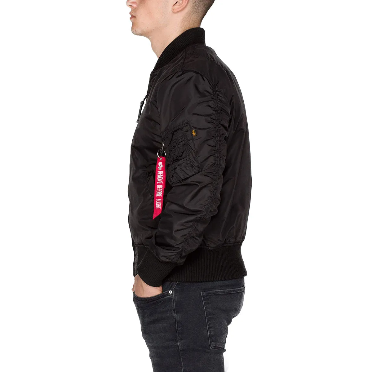Mens Lightweight MA-1 TT Flight Jacket in Classic Black by Alpha Industries