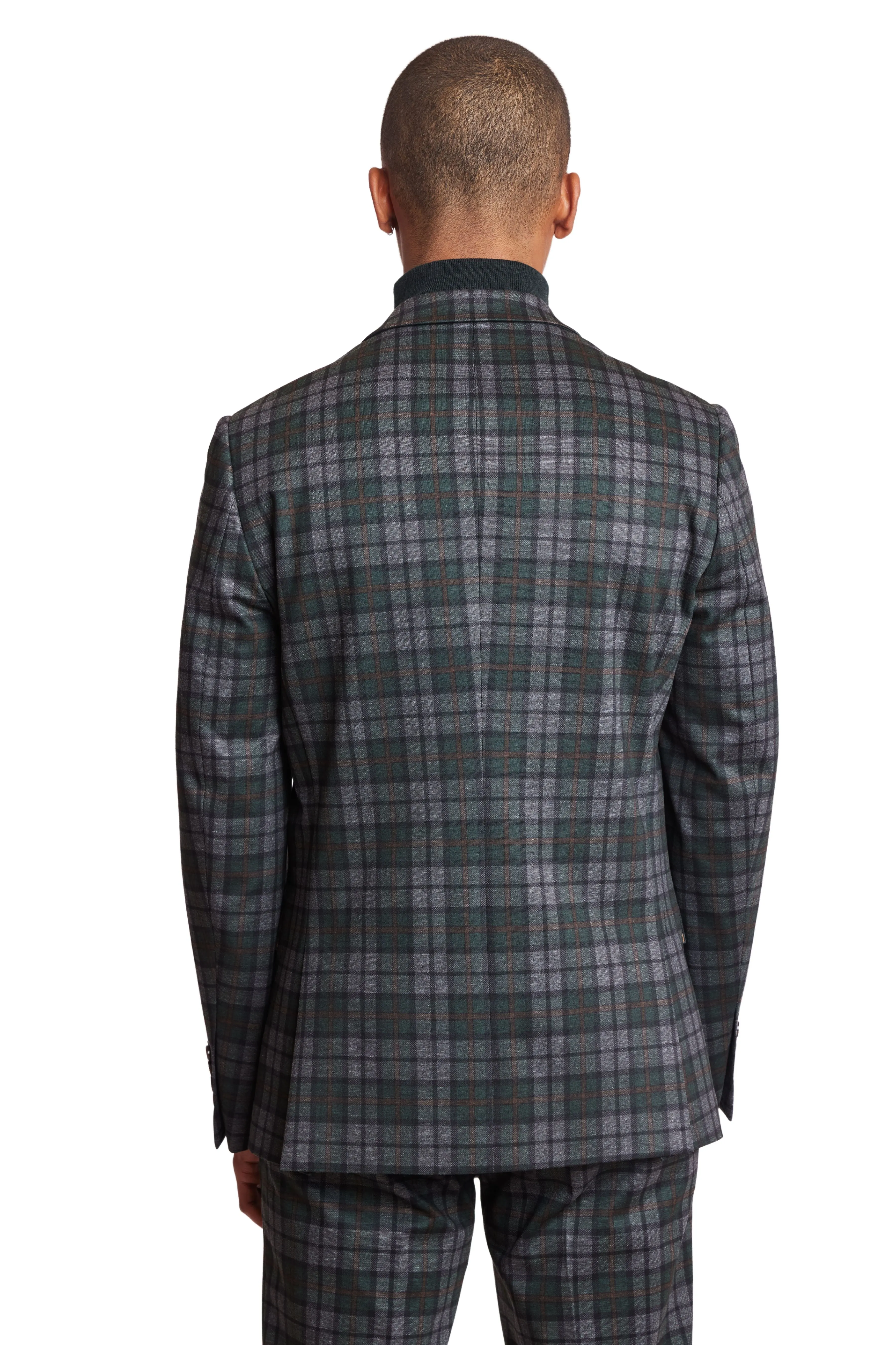 Ashton Peak Jacket - slim - Forest Charcoal Check Knit