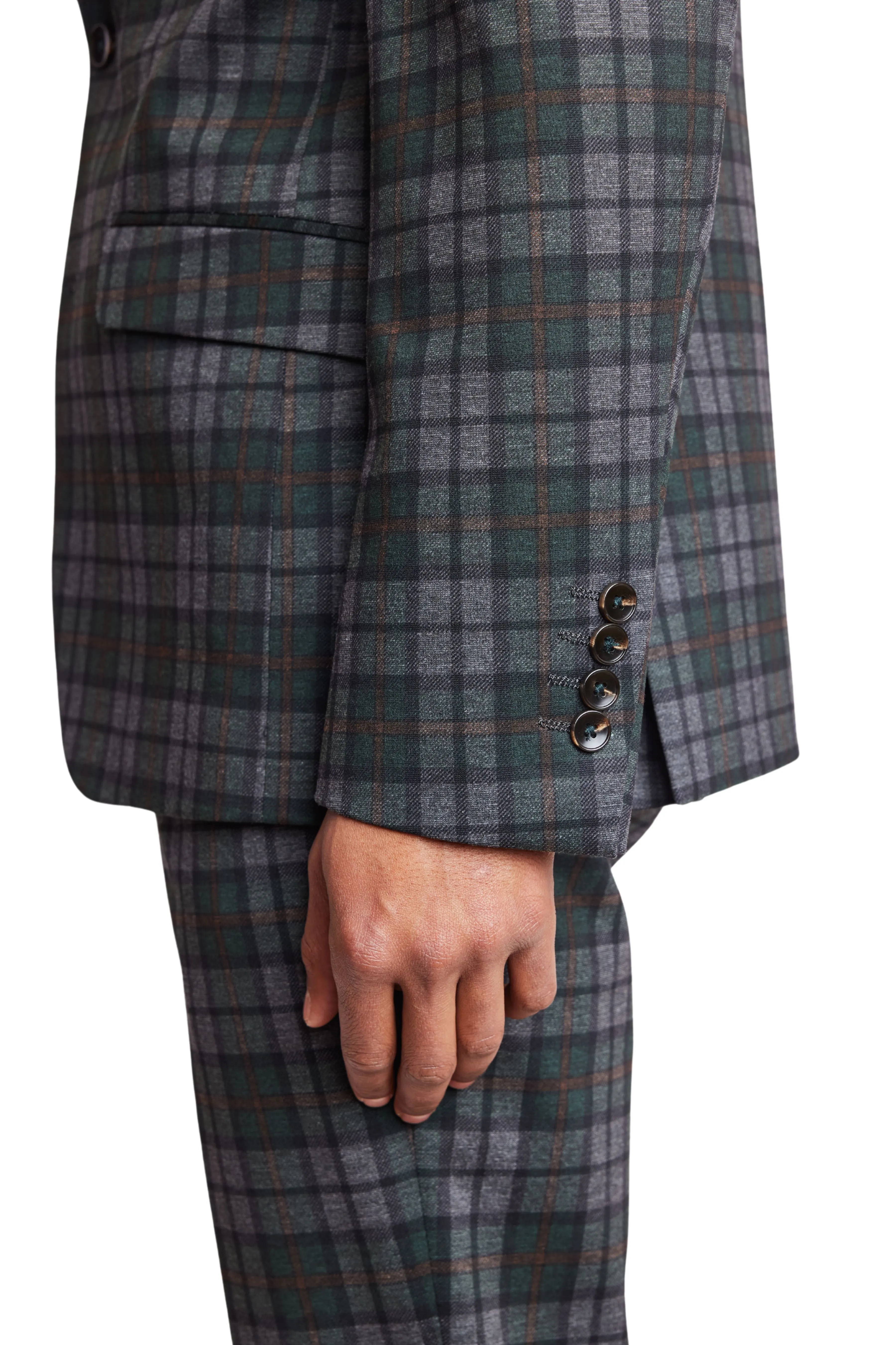 Ashton Peak Jacket - slim - Forest Charcoal Check Knit