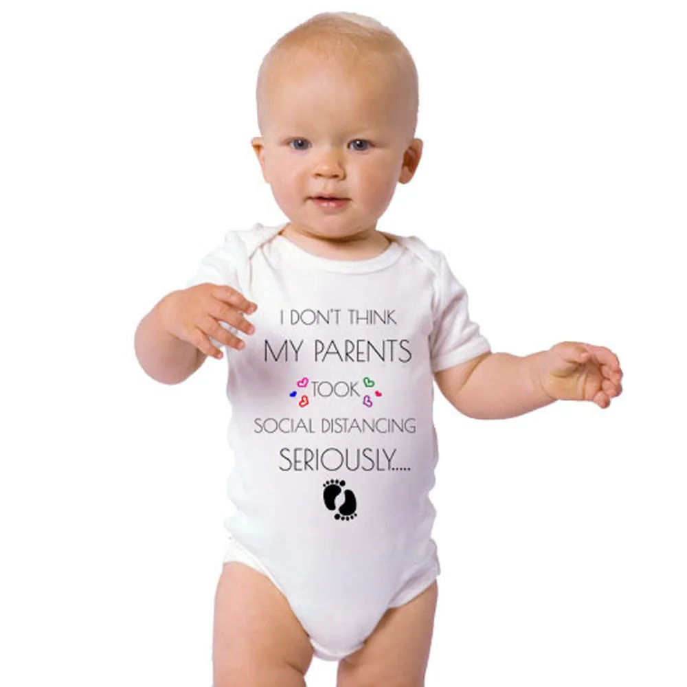 Baby Vest Bodysuit Grow My Parents Took Social Distancing Seriously Newborn Gift