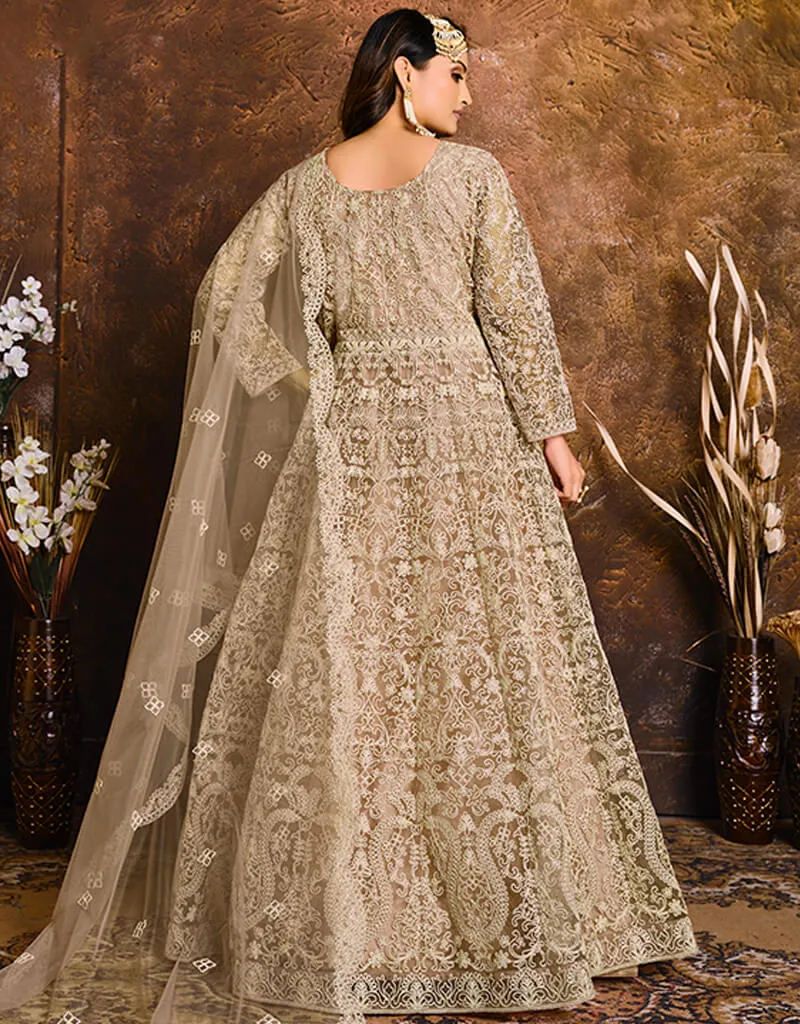 Beige Net Anarkali Anarkali