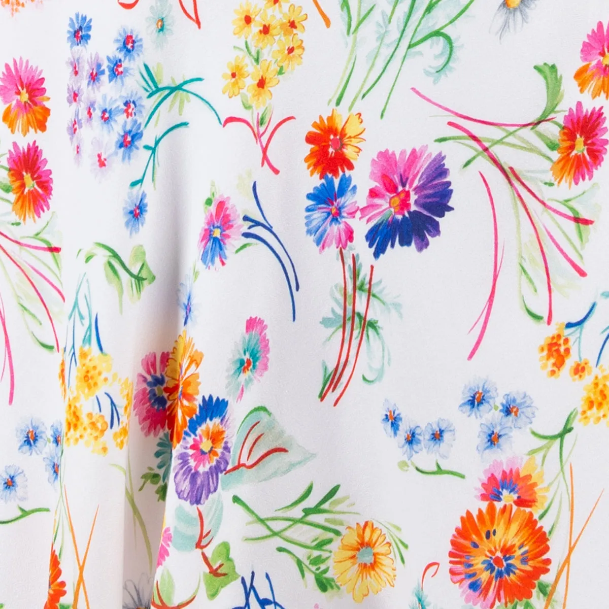 Bias Cut Skirt in Painted Posy