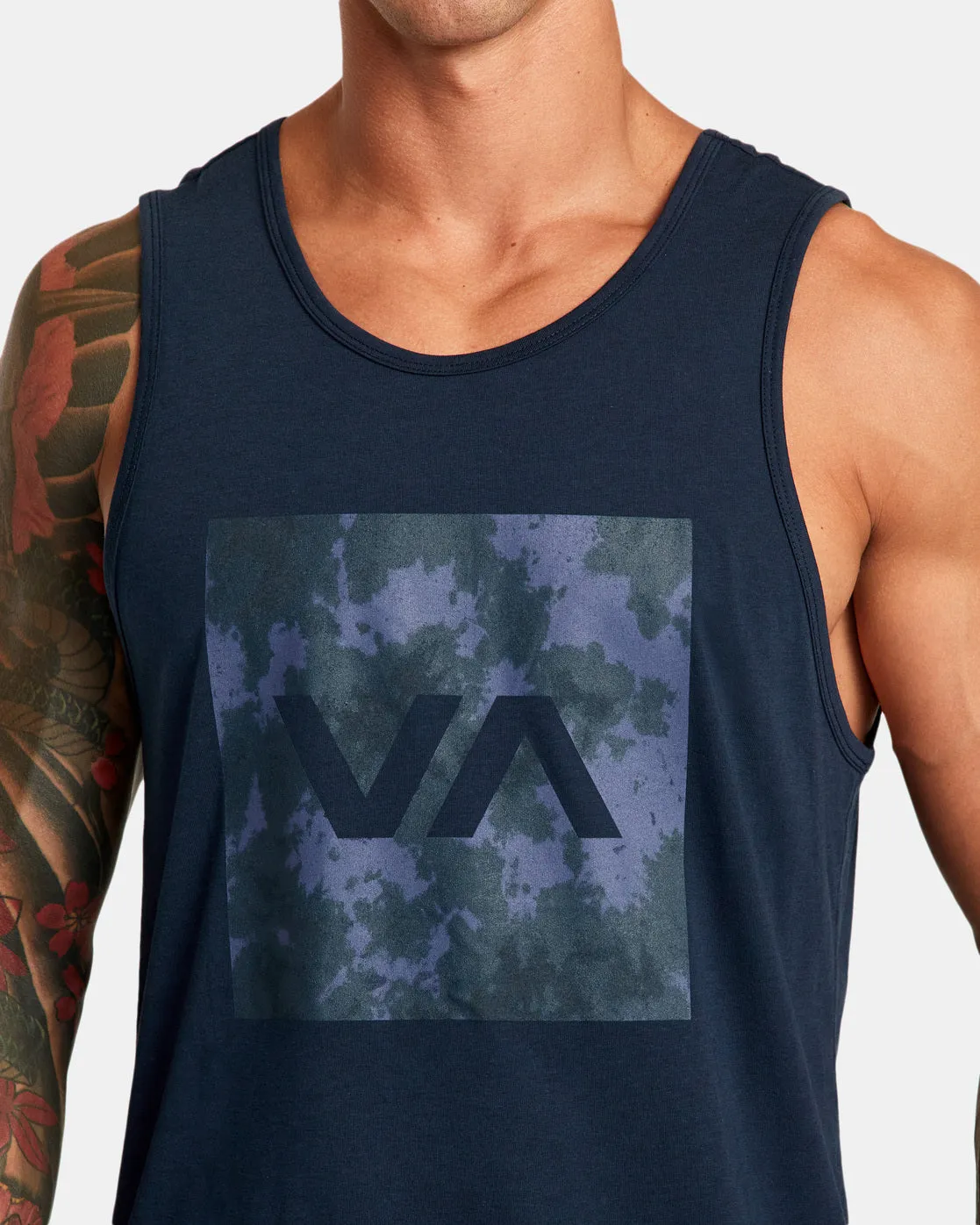 Box Fill Purps Dye Tank Top - Navy