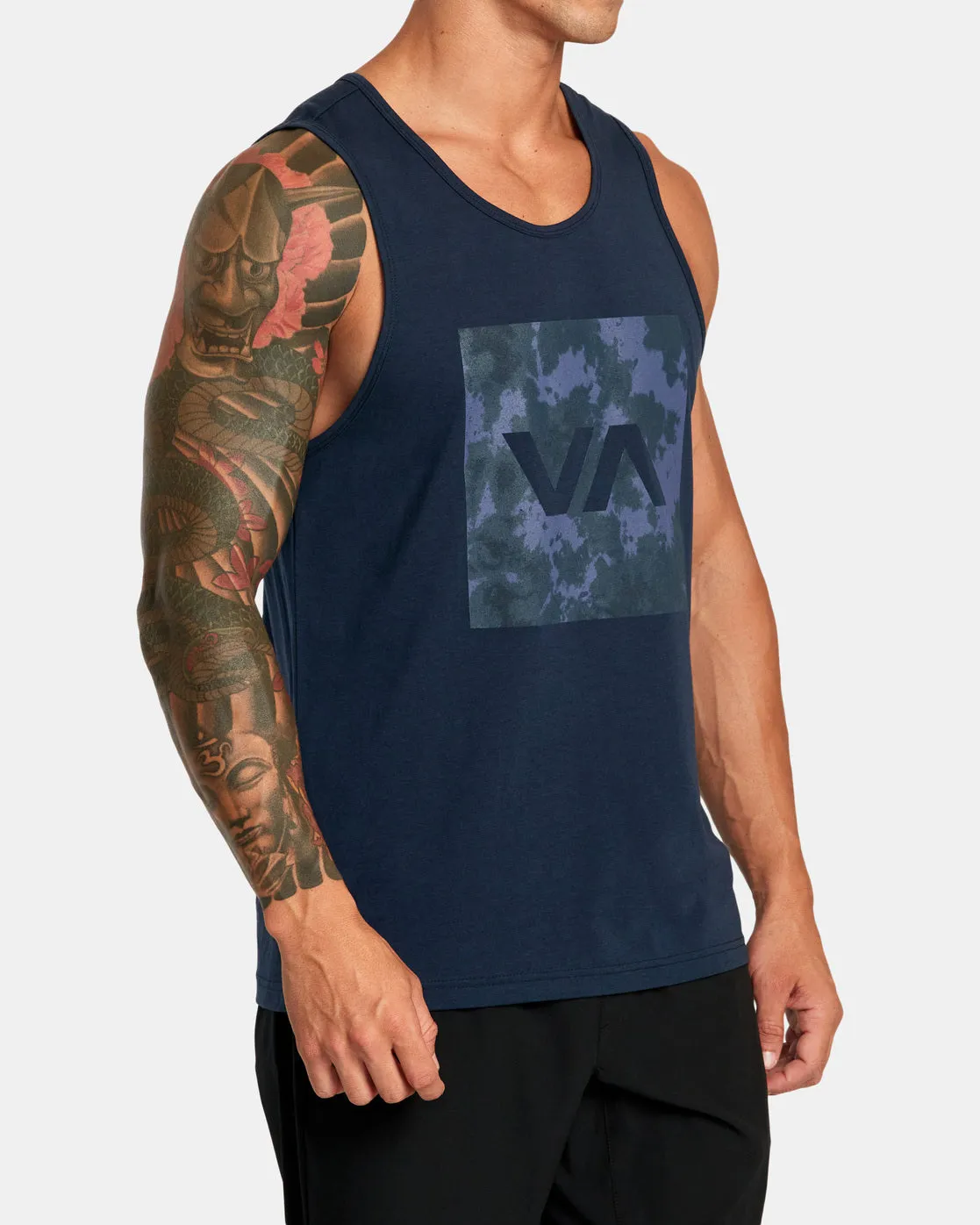 Box Fill Purps Dye Tank Top - Navy