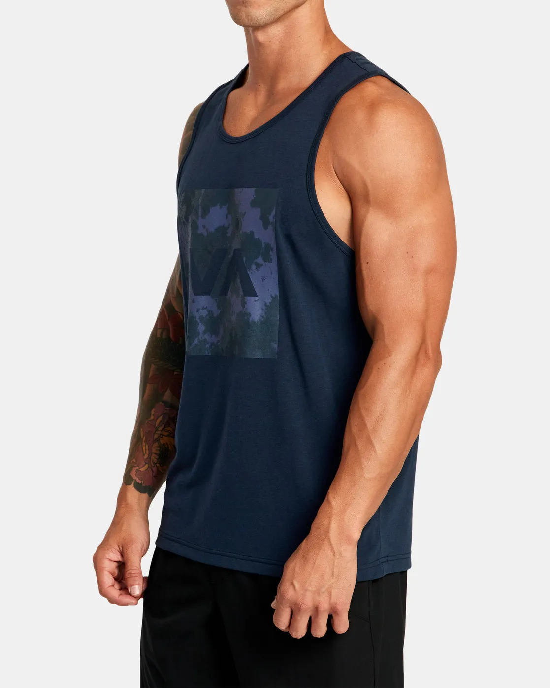 Box Fill Purps Dye Tank Top - Navy