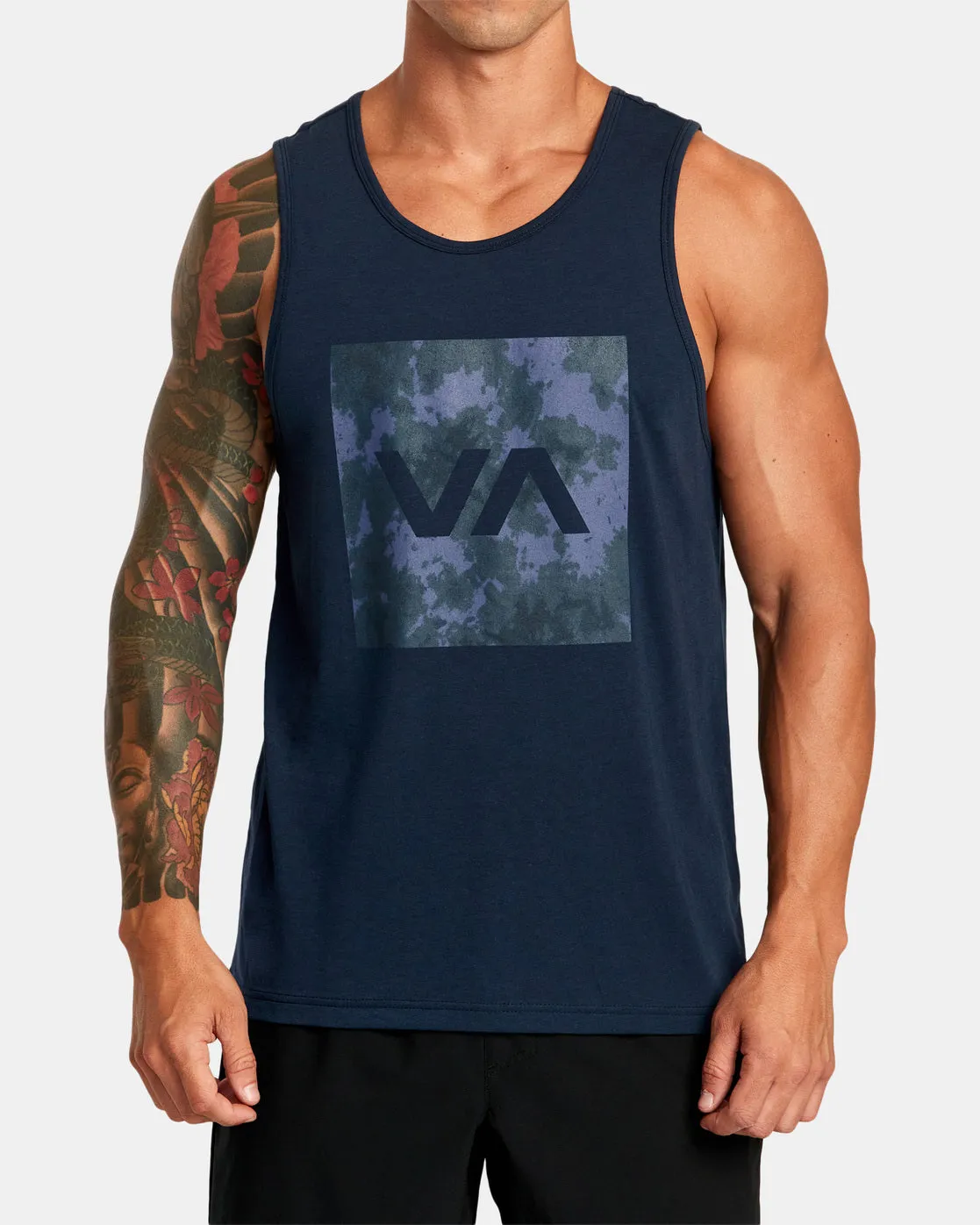 Box Fill Purps Dye Tank Top - Navy