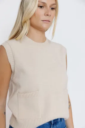 Bradley Sweater Vest in Beige