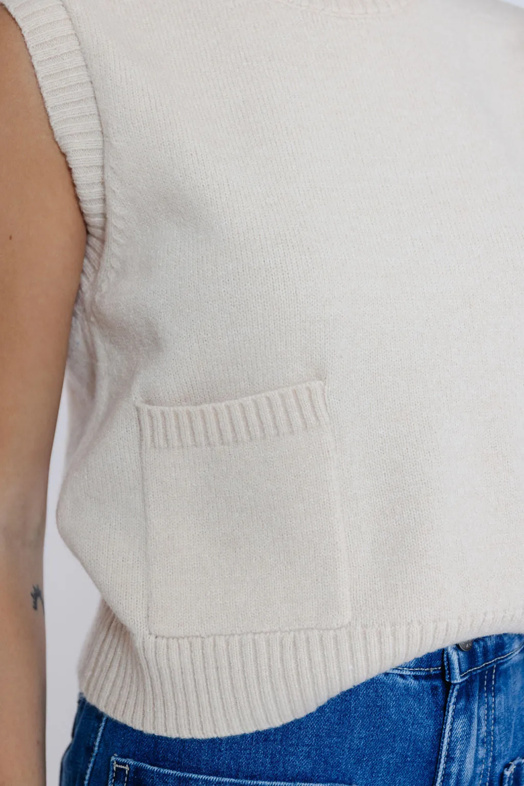 Bradley Sweater Vest in Beige