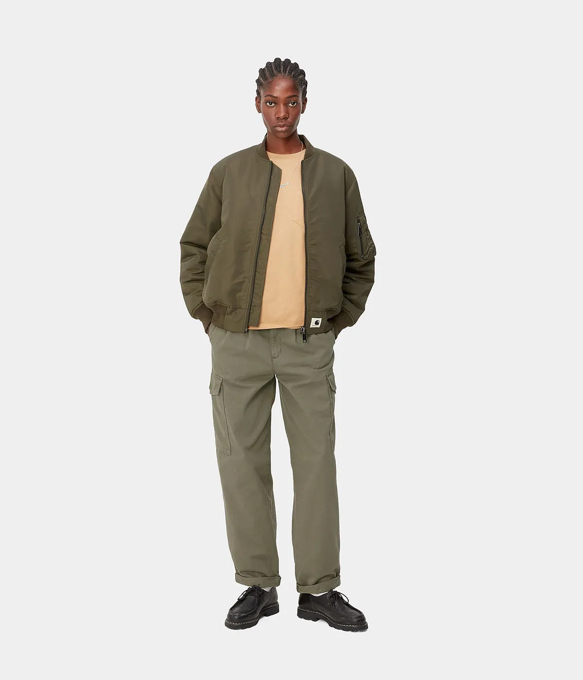 CARHARTT WIP WOMEN COLLINS PANT I029789 DOLLAR GREEN