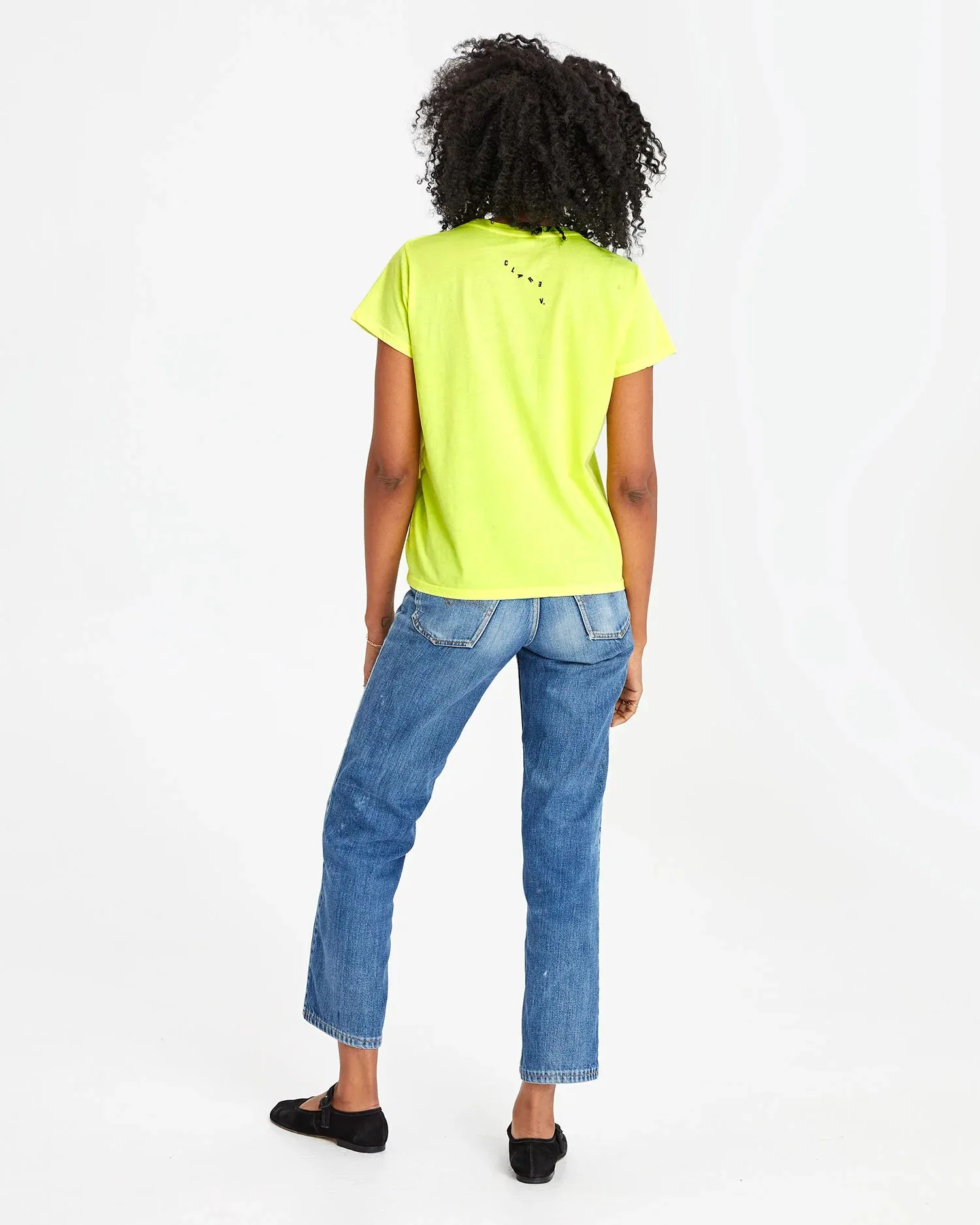 Classic Neon Yellow Tee with Ciao Design - Vibrant Casual Wear