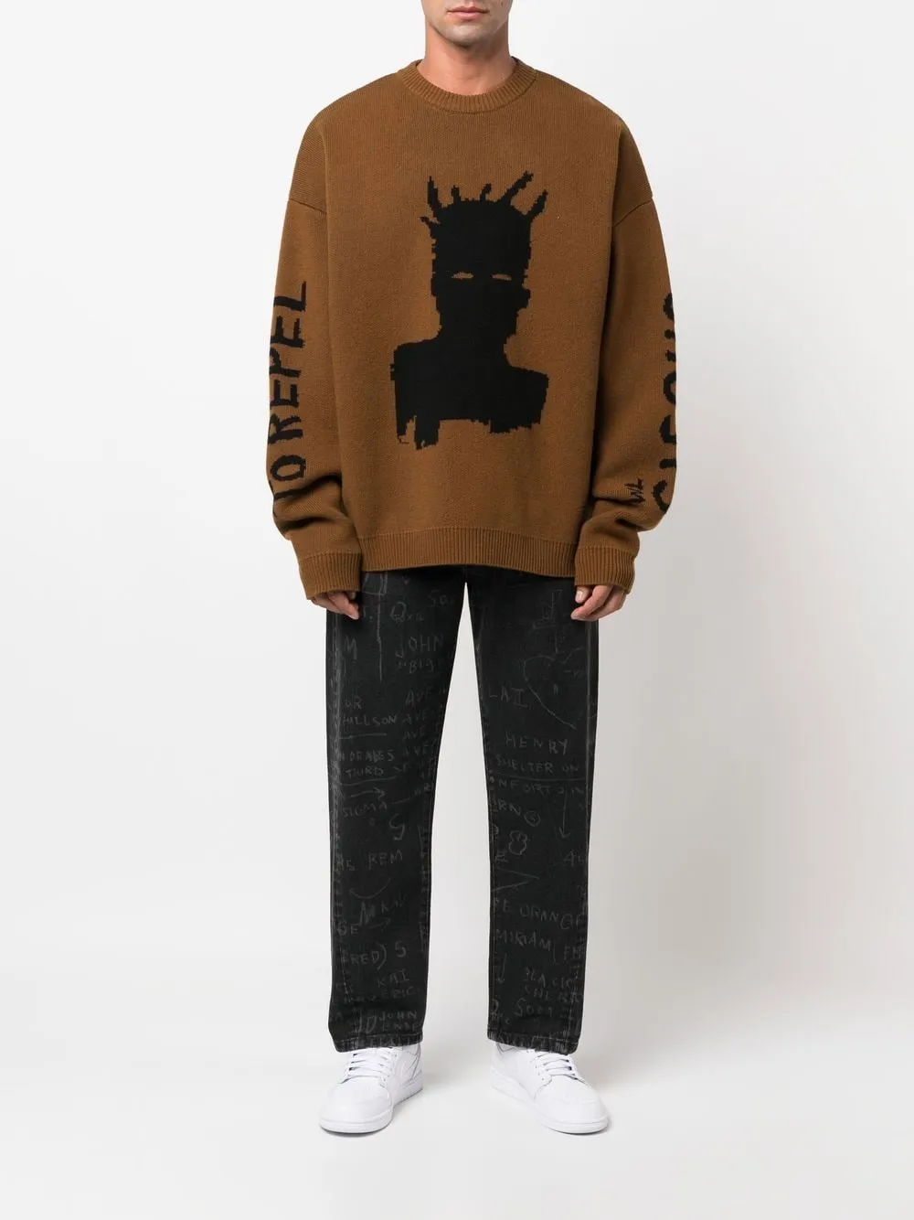 Corner Sketch-Style-Print Jeans