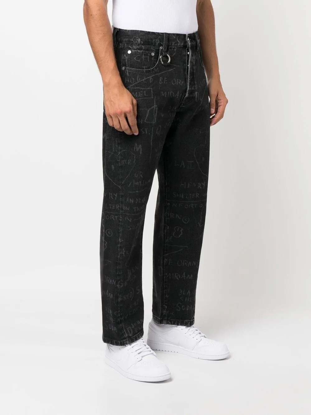 Corner Sketch-Style-Print Jeans