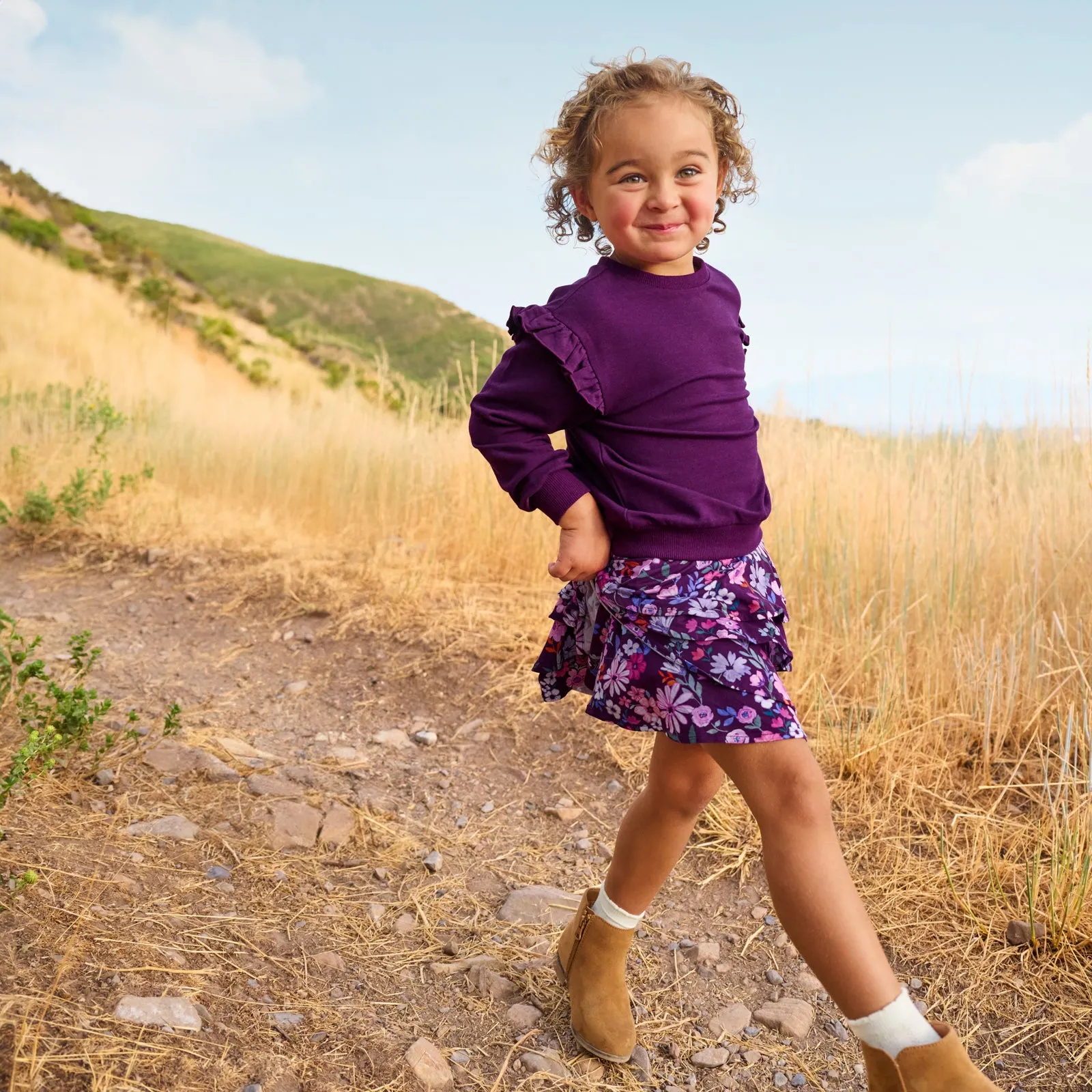 Deep Plum Flutter Crewneck
