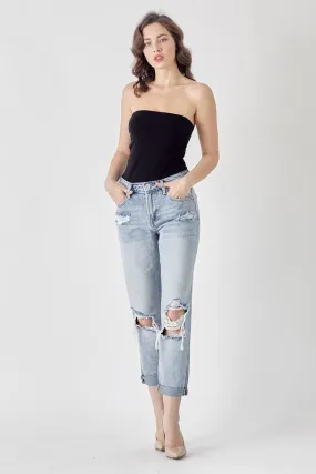 Distressed Boyfriend Jeans