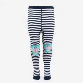 Doraemon Printed Knitted Tights For Baby Girls & Baby Boys-Airforce