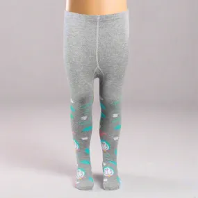 Doraemon Printed Knitted Tights For Baby Girls & Baby Boys - Light Grey