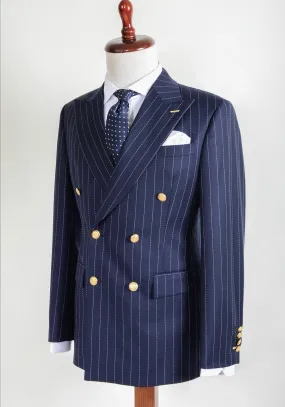 Double Breasted strips Custom Bespoke Men Suit Tailored