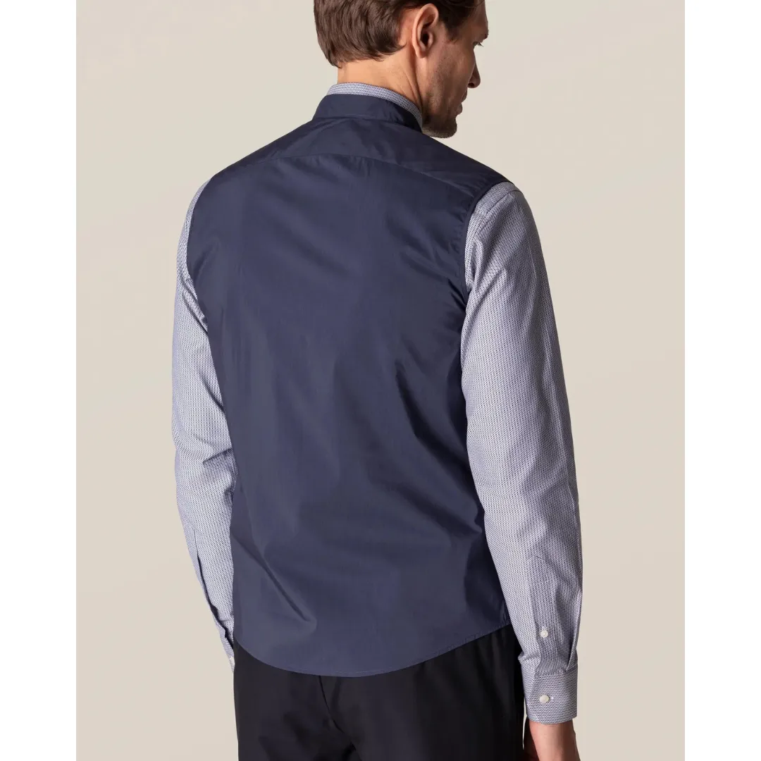 Mens Eton Navy Blue Lightweight Wind Vest with Breathable Fabric