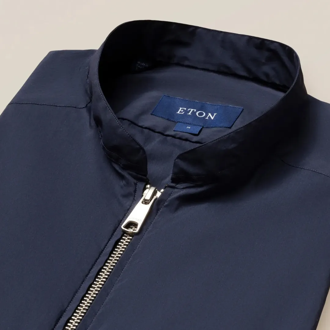 Mens Eton Navy Blue Lightweight Wind Vest with Breathable Fabric