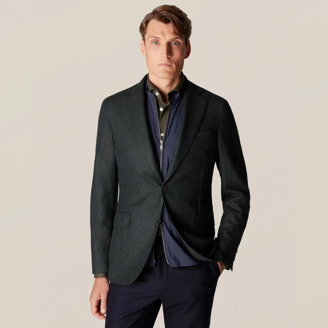 Mens Eton Navy Blue Lightweight Wind Vest with Breathable Fabric