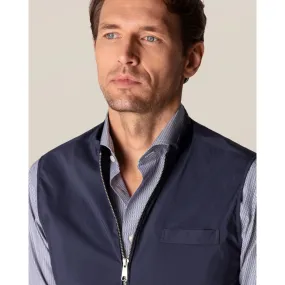 Mens Eton Navy Blue Lightweight Wind Vest with Breathable Fabric