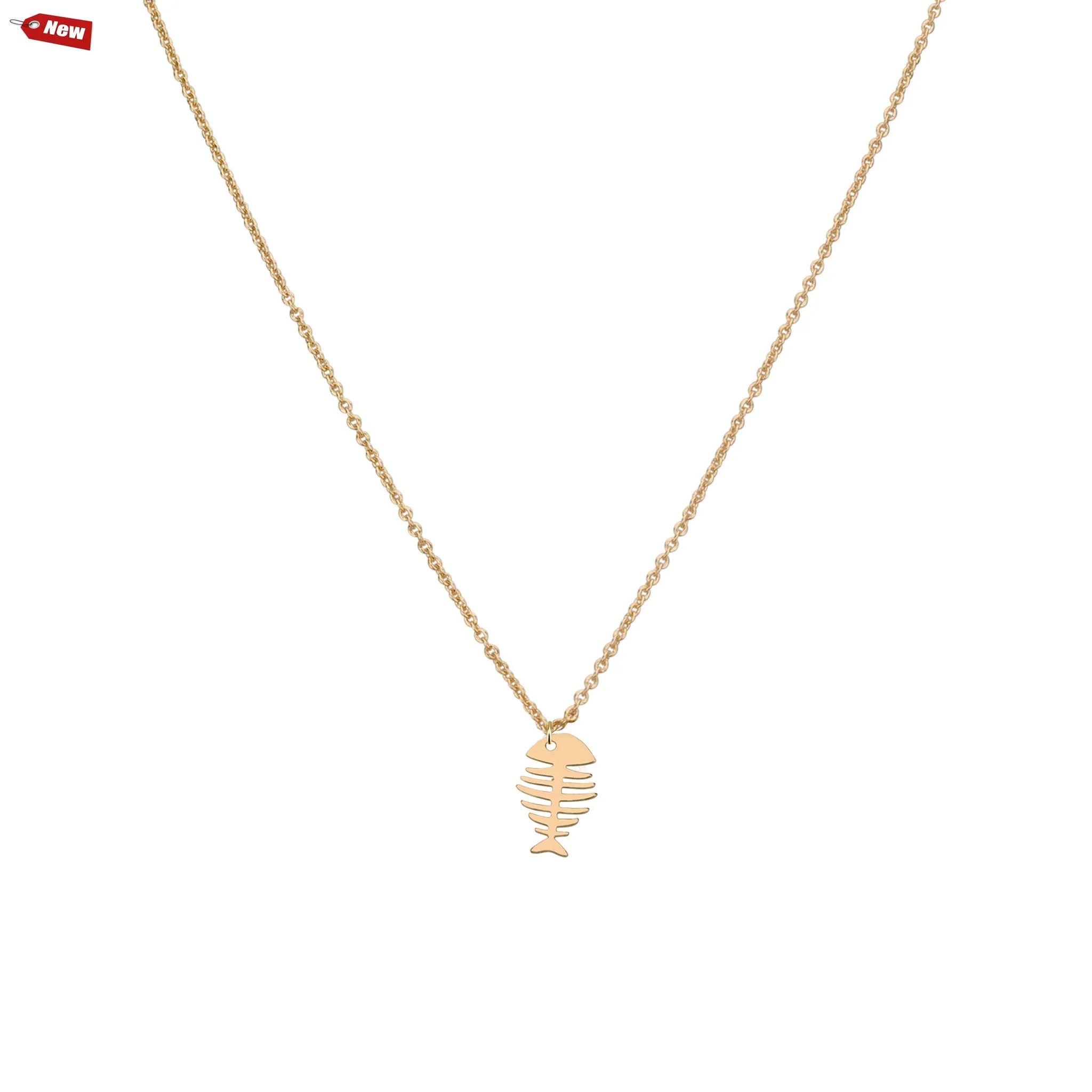 Fishbone Pendant & Helen chain Necklace