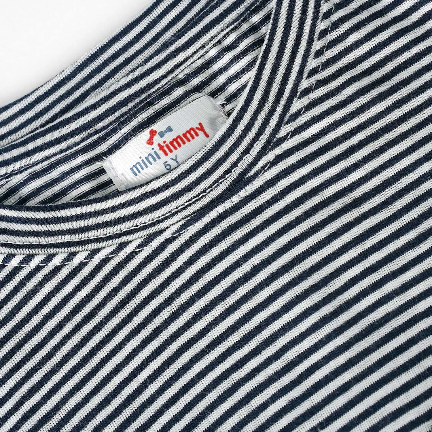 Girls Soft Cotton Printed Stripe Frill T-Shirt
