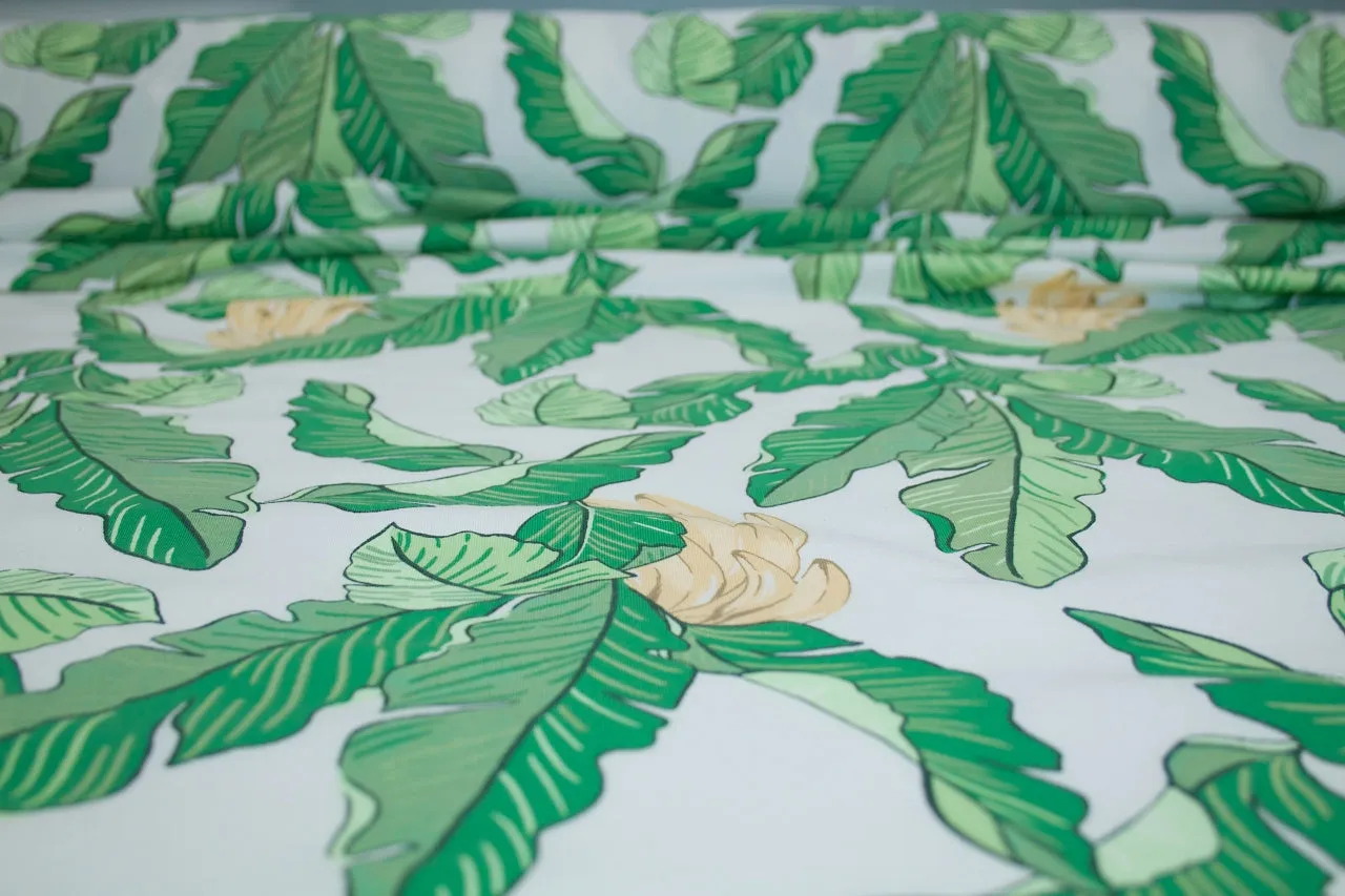 Going Bananas Organic Cotton Jersey - Greens/Yellows/White