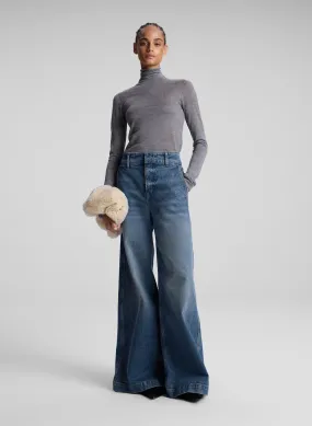 Stretch Grant Wide Leg Jeans with Enhanced Fit