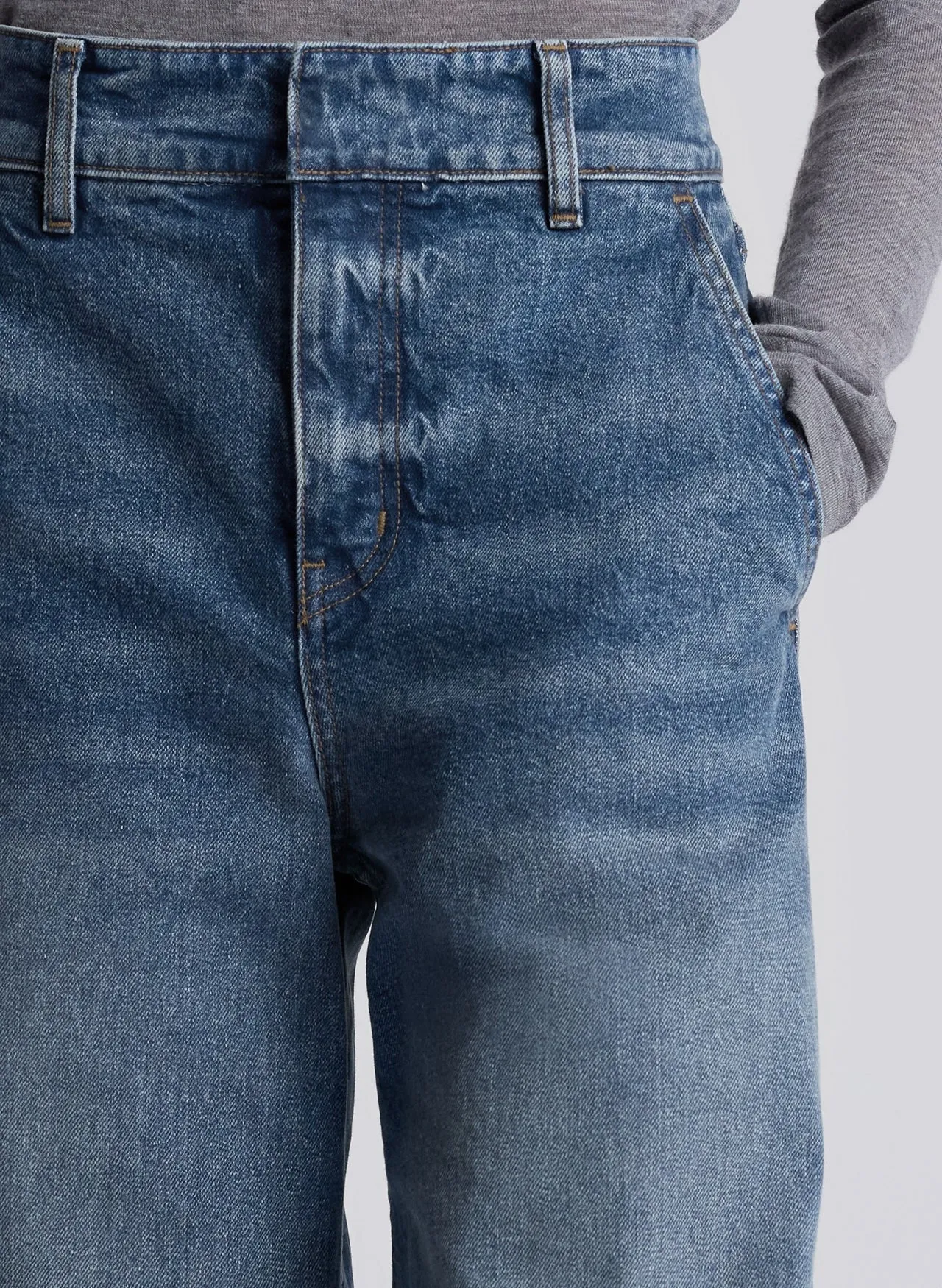 Stretch Grant Wide Leg Jeans with Enhanced Fit