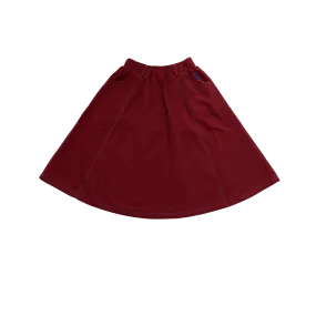 HK444-BURGANDY STITCHED SKIRT
