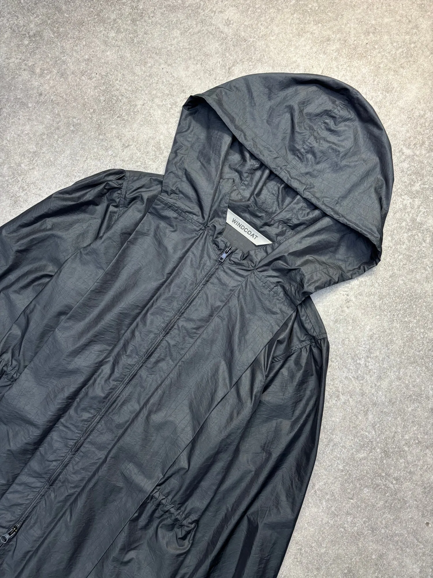 Issey Miyake Windcoat Drawstring Waist Hooded Windbreaker