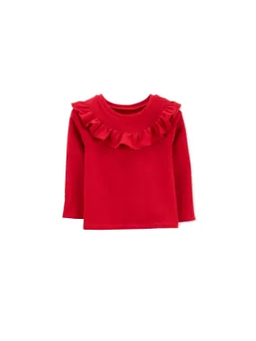 Kids Girl's Plain Sweaters,Red
