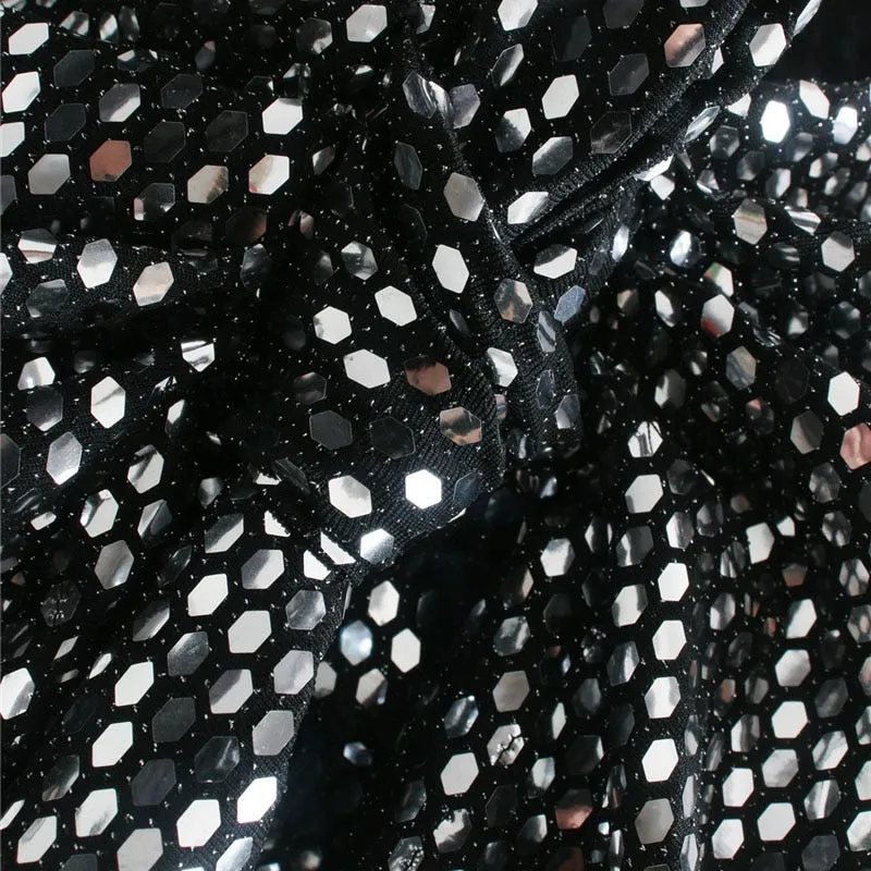 KNOT SHINY SEQUIN MINI SKIRT