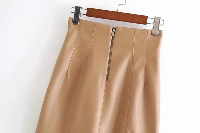 LEATHER MINI SKIRT