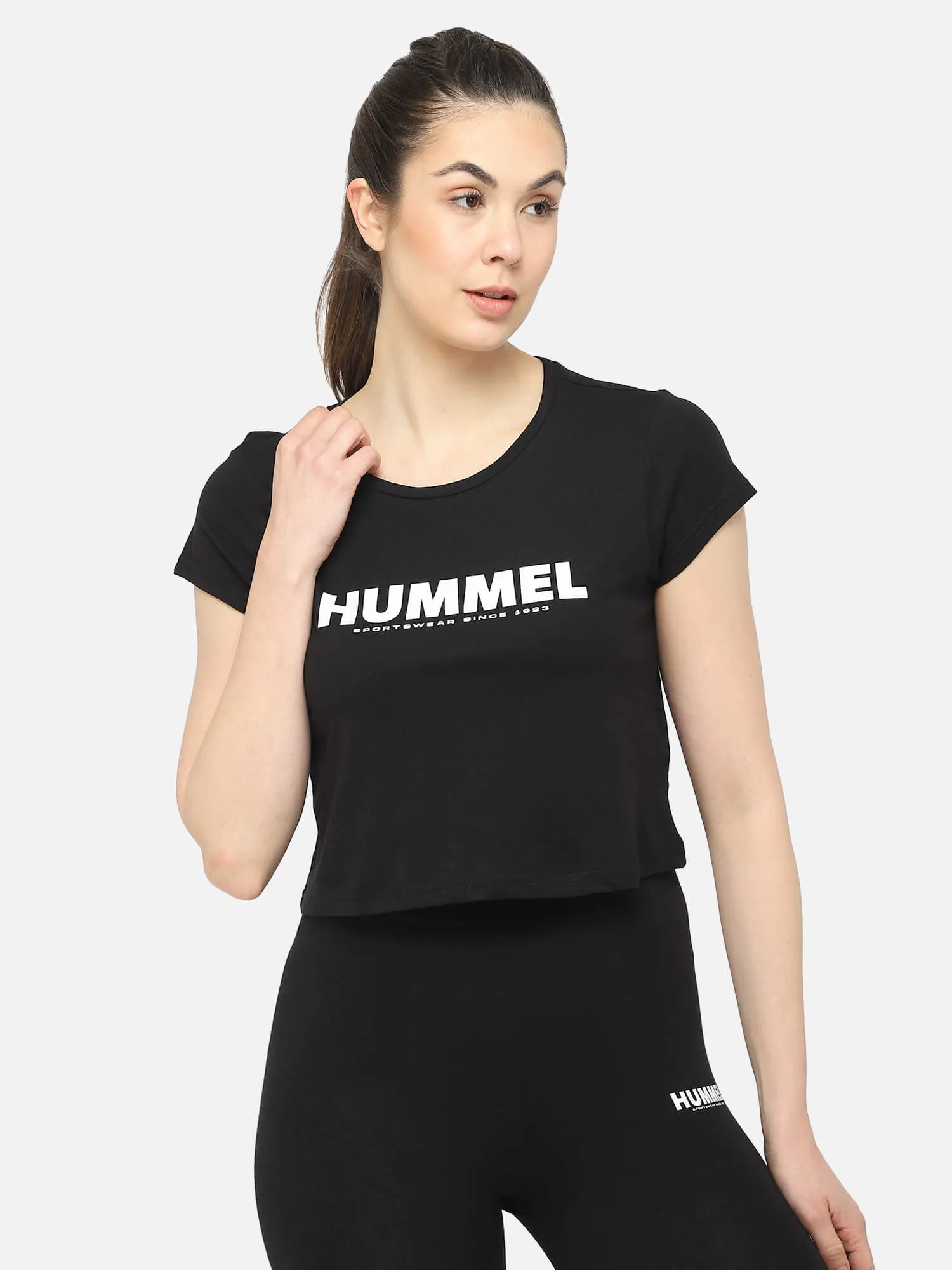 Legacy Women Cotton Black Cropped T-Shirt
