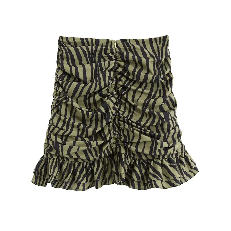 LEOPARD PRINT RUFFLE MINI SKIRT