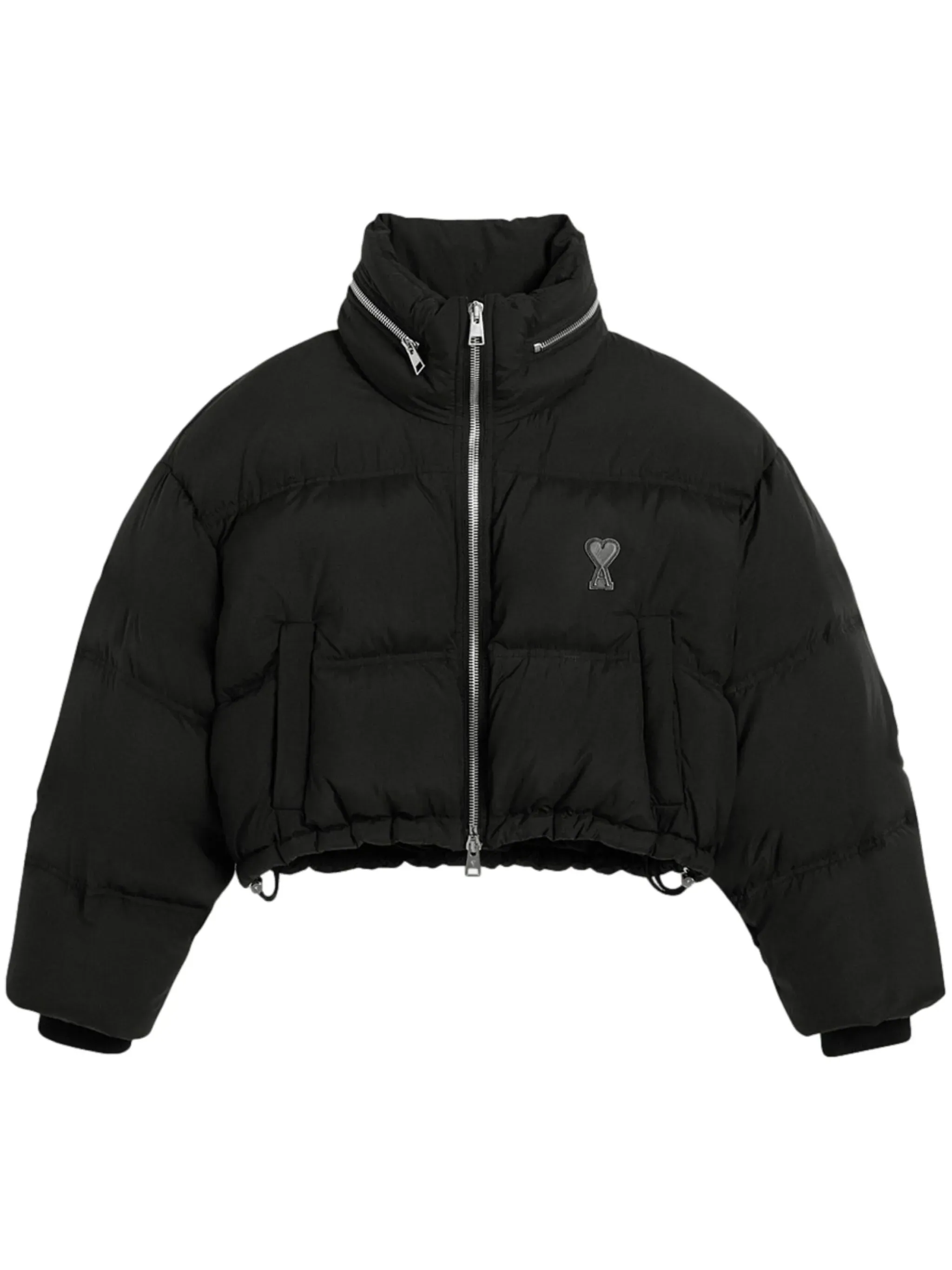 logo-print puff down jacket