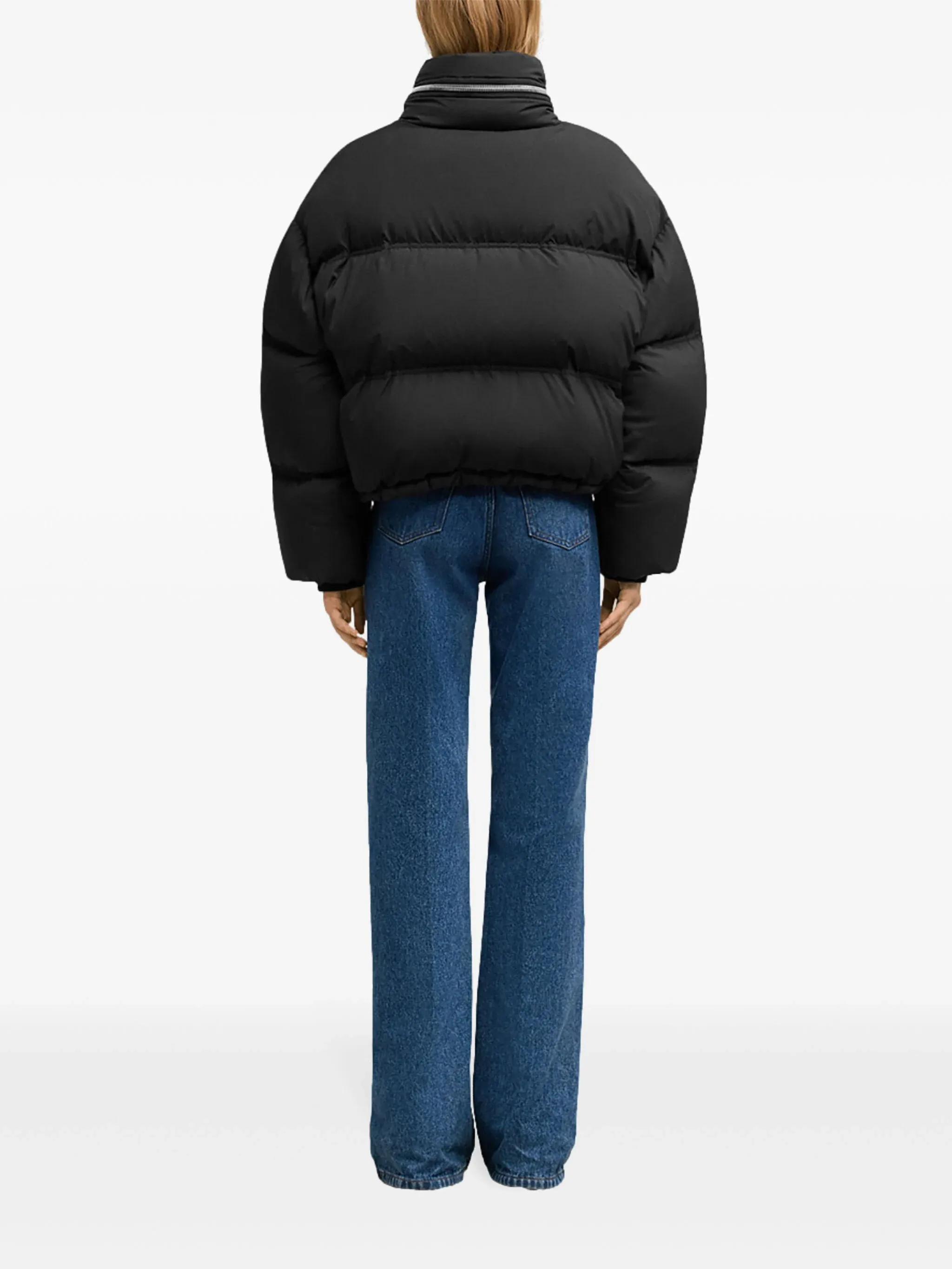 logo-print puff down jacket
