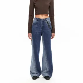 NUHT “Sideling GradientRamp” Patchwork Blue Jeans