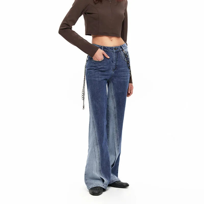 NUHT “Sideling GradientRamp” Patchwork Blue Jeans