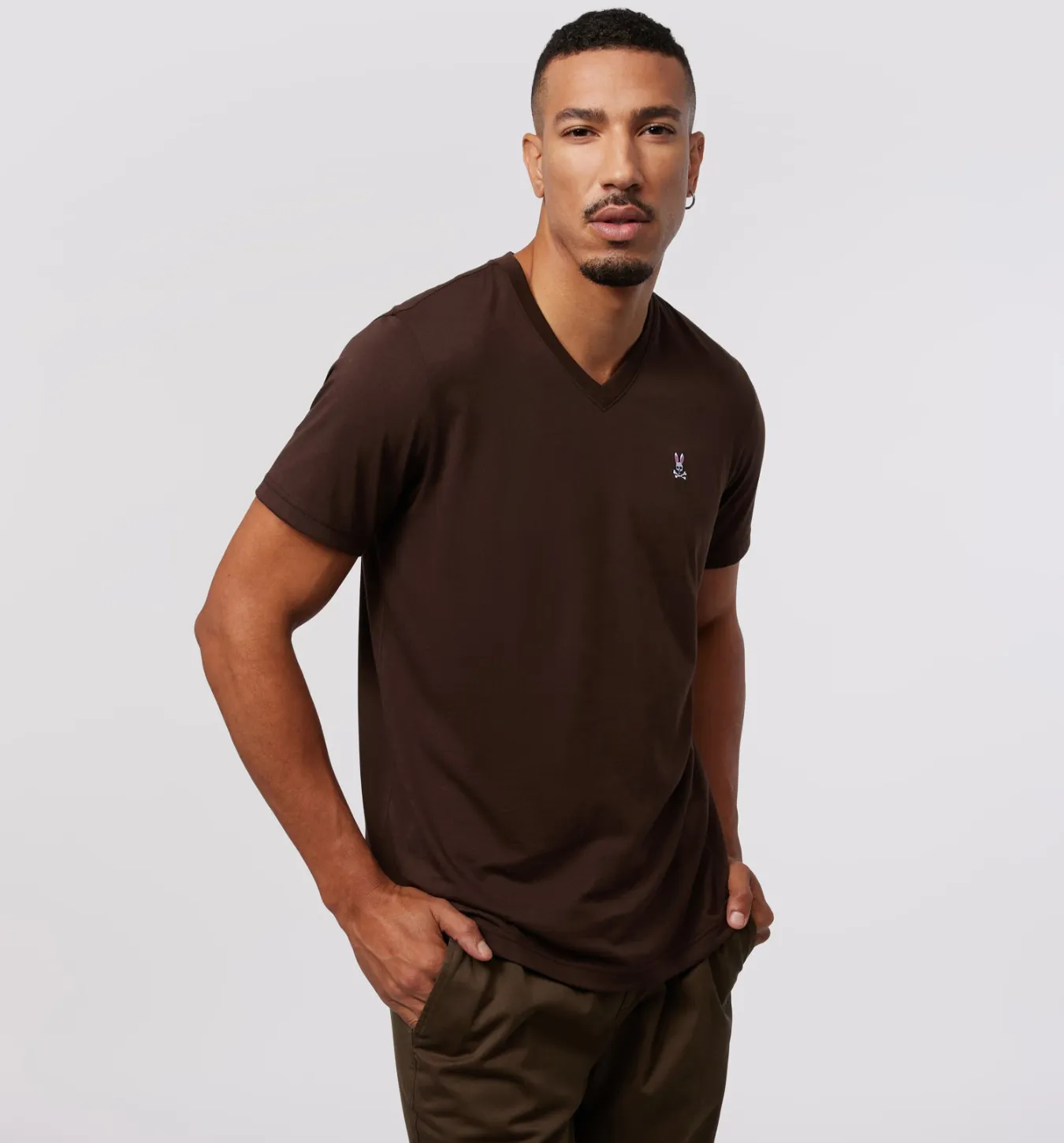Psycho Bunny Classic V Neck - Espresso