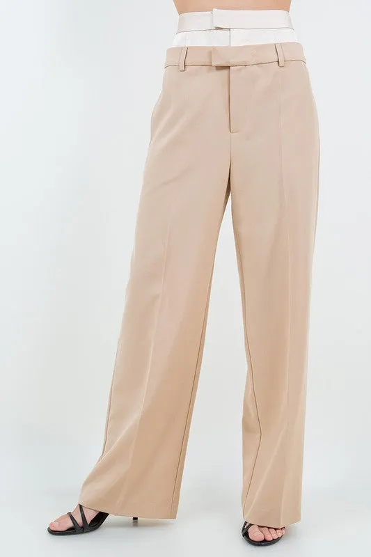 Sand Double Waist Trousers