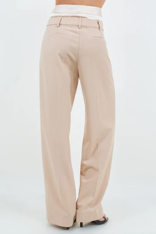 Sand Double Waist Trousers